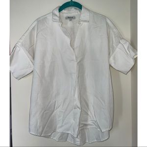 Madewell oversize white collared shirt sz S